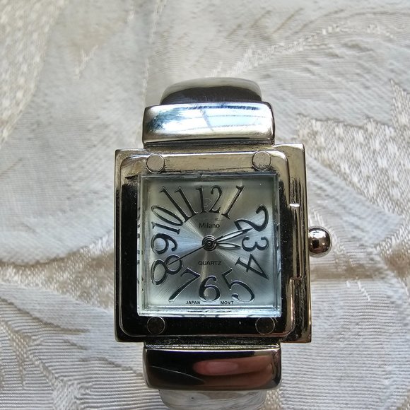 Lady's Milano Quartz Silver Tone Cuff Watch - Picture 9 of 16